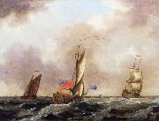 Francis Swaine A royal yacht and a merchantman in choppy seas oil on canvas